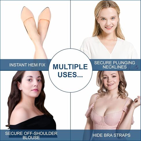 شريط أنيق للملابس، شريط مزدوج الجوانب، لاصق قوي، شريط شفاف للجسم، آمن للبشرة، شفاف، 80 شريطًا in Kuwait