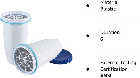 ZR-001 Replacement Water Filters for Pitchers and Dispensers, Most Advanced 6-Stage 0 TDS System (4 Pack) in Saudi Arabia