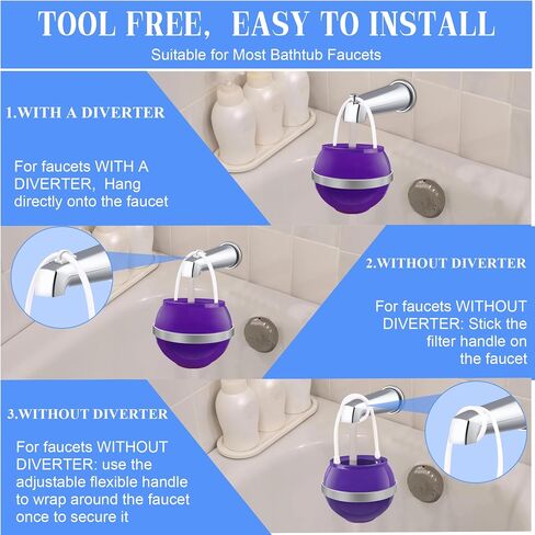 Bath Ball Filter, Bathtub Filter for Tub Faucet, BPA Free, Removes Hundreds of Contaminants, Purify Your Bathwater for Healthier Skin and Hair(White) in Saudi Arabia