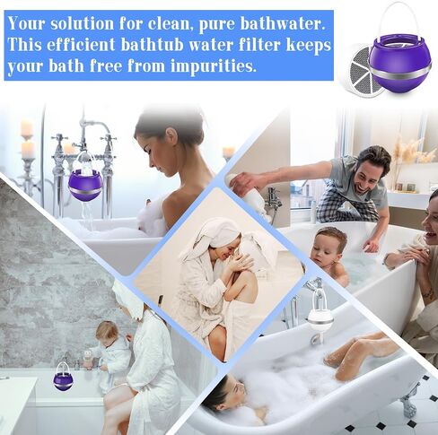 Bath Ball Filter, Bathtub Filter for Tub Faucet, BPA Free, Removes Hundreds of Contaminants, Purify Your Bathwater for Healthier Skin and Hair(White) in Saudi Arabia
