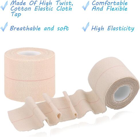 2 Rolls Adhesive Elastic Tape 5 Yard Breathable Flexible Stretch Bandage Tape for Sports Ankle Knee and Wrist(2 Inch) in Saudi Arabia