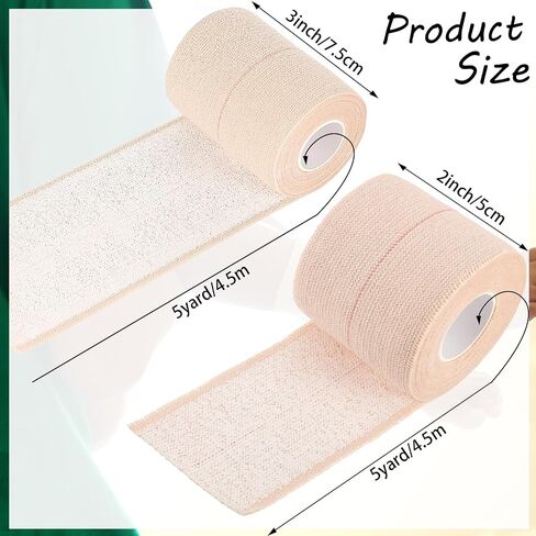 2 Rolls Adhesive Elastic Tape 5 Yard Breathable Flexible Stretch Bandage Tape for Sports Ankle Knee and Wrist(2 Inch) in Saudi Arabia