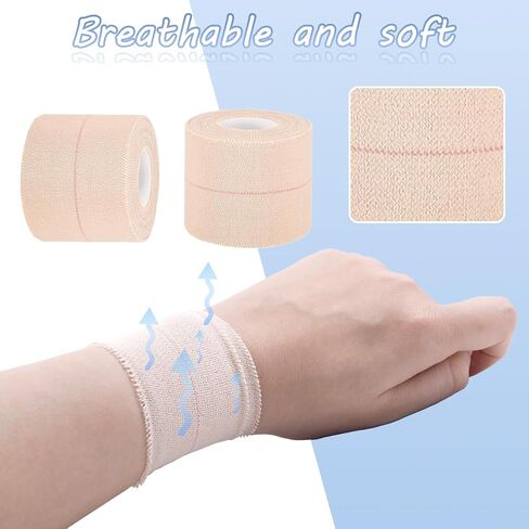 2 Rolls Adhesive Elastic Tape 5 Yard Breathable Flexible Stretch Bandage Tape for Sports Ankle Knee and Wrist(2 Inch) in Saudi Arabia