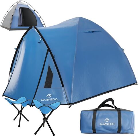 Family Camping Tents Waterproof - 2 Person Tent with 2 Stools, Carrying Bag, Porch Area and More - Pop Up Tents for Camping & PU2000mm Rated Family Tents for Camping Hiking, 80''x71''x55'' in Saudi Arabia
