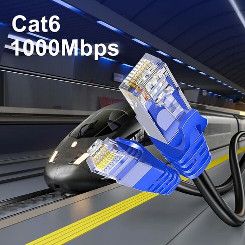 كابل إيثرنت خارجي Cat6 (100 قدم) سلك شبكة مقاوم للأشعة فوق البنفسجية ومقاوم للماء وشديد التحمل في الهواء الطلق، كابل توصيل RJ45 يدعم Cat6، Cat5E، Cat5-يتضمن 25 رابطًا و50 مشبك كابل in Kuwait