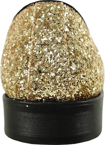 bravo! Men Dress Shoe Prom Slip on Loafer Tuxedo Shoe Classic Metallic Glitter for Wedding Prom Party Black Gold Silver in Saudi Arabia