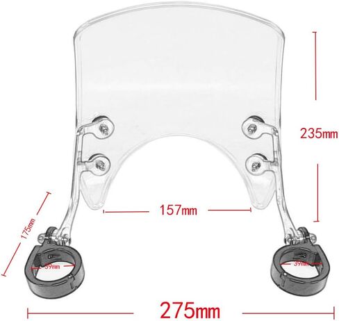 GUAIMI Windscreen 5" Round-Headlight Windshield 39-41mm Fork Mount Compatible with Harley Sportster XL 883 1200 XL48 72 Custom Cruisers (Black) in Saudi Arabia