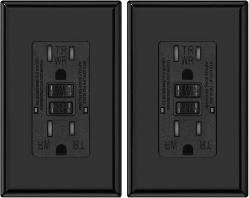 Micmi GFCI Outlet WR Weather Resistant Tampter Resistant TR Receptacle Self-Test with LED Indicator, 125 Volt Screwless Wallplate Included ETL Listed (2, White, 15Amp GFCI Outlet) in Saudi Arabia