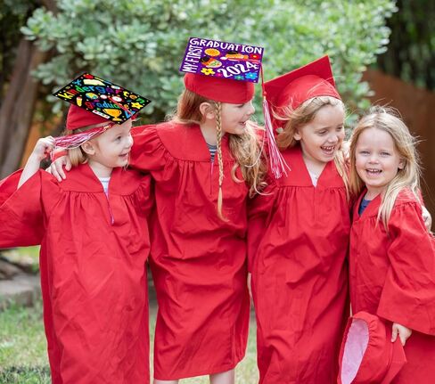 petcee 24pcs ملصقات قبعة التخرج رياض الأطفال للأطفال 2023 مرحلة ما قبل المدرسة ما قبل الروضة قبعة التخرج توبر ملصقات الزينة بلدي أول قبعة التخرج ملصقات الهدايا الحرفية للأطفال الأولاد الفتيات الطلاب in Kuwait