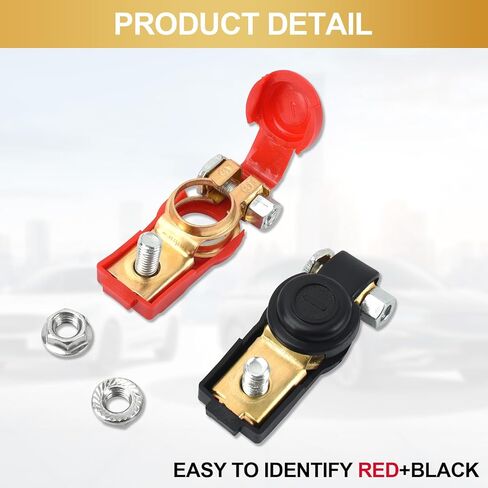 مجموعة أطراف بطارية السيارة: زوجان من الموصلات مع كابل سالب من النحاس النقي وأطراف كابل إيجابية مع غطاء بلاستيكي، مناسبة للسيارات والشاحنات وملحقات المركبات الترفيهية وطرف بطارية صوت السيارة in Kuwait