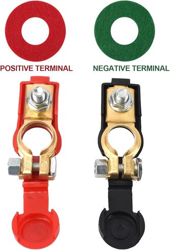 مجموعة أطراف بطارية السيارة: زوجان من الموصلات مع كابل سالب من النحاس النقي وأطراف كابل إيجابية مع غطاء بلاستيكي، مناسبة للسيارات والشاحنات وملحقات المركبات الترفيهية وطرف بطارية صوت السيارة in Kuwait