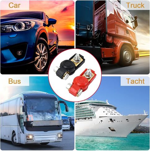 مجموعة أطراف بطارية السيارة: زوجان من الموصلات مع كابل سالب من النحاس النقي وأطراف كابل إيجابية مع غطاء بلاستيكي، مناسبة للسيارات والشاحنات وملحقات المركبات الترفيهية وطرف بطارية صوت السيارة in Kuwait