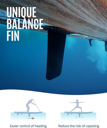 لوح مجداف قابل للنفخ بطول 10.5 قدم من ZLX مع ملحقات لوح SUP لجميع مستويات المهارة للشباب والكبار، سطح واسع وثابت غير قابل للانزلاق، مجداف قابل للتعديل، مقود وحقيبة حمل in Kuwait