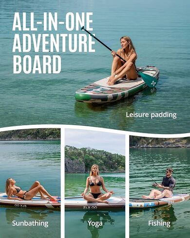 ZLX 10.5 FT Inflatable Stand Up Paddle Board with Accessories SUP Board for All Skill Levels Youth & Adults Wide Stable Non-Slip Deck, Adjustable Paddle, Leash and Carry Bag in Saudi Arabia