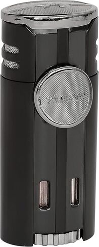 Xikar High Performance HP4 Diamond Quad Flame Cigar Lighter, in Attractive Gift Box, in-line Fuel Adjustment Wheel, Oversized Double EZ-View Fuel Windows, Matte Black in Saudi Arabia