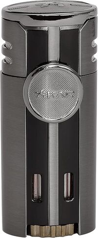 Xikar High Performance HP4 Diamond Quad Flame Cigar Lighter, in Attractive Gift Box, in-line Fuel Adjustment Wheel, Oversized Double EZ-View Fuel Windows, Matte Black in Saudi Arabia