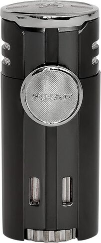 Xikar High Performance HP4 Diamond Quad Flame Cigar Lighter, in Attractive Gift Box, in-line Fuel Adjustment Wheel, Oversized Double EZ-View Fuel Windows, Matte Black in Saudi Arabia
