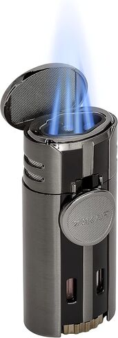 Xikar High Performance HP4 Diamond Quad Flame Cigar Lighter, in Attractive Gift Box, in-line Fuel Adjustment Wheel, Oversized Double EZ-View Fuel Windows, Matte Black in Saudi Arabia