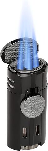 Xikar High Performance HP4 Diamond Quad Flame Cigar Lighter, in Attractive Gift Box, in-line Fuel Adjustment Wheel, Oversized Double EZ-View Fuel Windows, Matte Black in Saudi Arabia