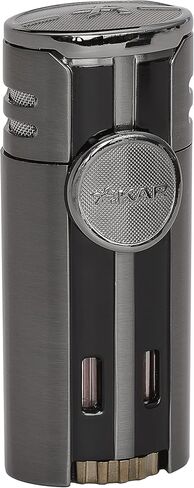 Xikar High Performance HP4 Diamond Quad Flame Cigar Lighter, in Attractive Gift Box, in-line Fuel Adjustment Wheel, Oversized Double EZ-View Fuel Windows, Matte Black in Saudi Arabia