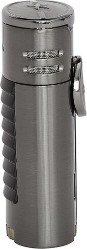 Xikar High Performance HP4 Diamond Quad Flame Cigar Lighter, in Attractive Gift Box, in-line Fuel Adjustment Wheel, Oversized Double EZ-View Fuel Windows, Matte Black in Saudi Arabia