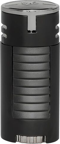 Xikar High Performance HP4 Diamond Quad Flame Cigar Lighter, in Attractive Gift Box, in-line Fuel Adjustment Wheel, Oversized Double EZ-View Fuel Windows, Matte Black in Saudi Arabia