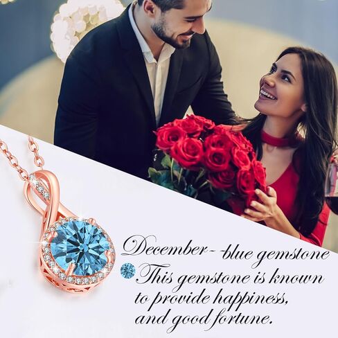 LAVUMO Sterling Silver Necklaces for Girls Rose Gold Silver Cubic Zirconia Pendant Necklace Jewelry for Her Gifts for Girls Wife Mom on Birthday Anniversary Christmas Valentines Day in Saudi Arabia
