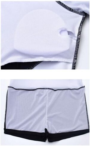 Teen Girls' One Piece Short Sleeve Skirted Bathing Suit Rash Guard Sporty Swimdress Zipper Front in Kuwait