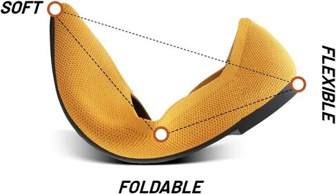 أحذية JBB النسائية المسطحة بمقدمة مدببة أحذية الباليه المحبوكة بكعب منخفض سهلة الارتداء للمشي فستان كاجوال بدون كعب أصفر 9.5 in Kuwait