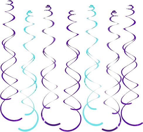 24 PCS Gold Foil Hanging Swirl, Sparkle Ceiling Hanging Decorations, Plastic Streamer Party Decorations, Swirl Decorations with Double-Swirls and Single-Swirls for Birthday, Baby Shower, Christmas in Saudi Arabia