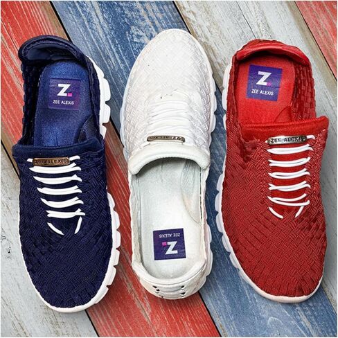 Zee Alexis Women's Danielle Breathable Lightweight Flexible Casual Comfortable Slip-On No-Tie Elastic Laces Woven Sneakers in Kuwait
