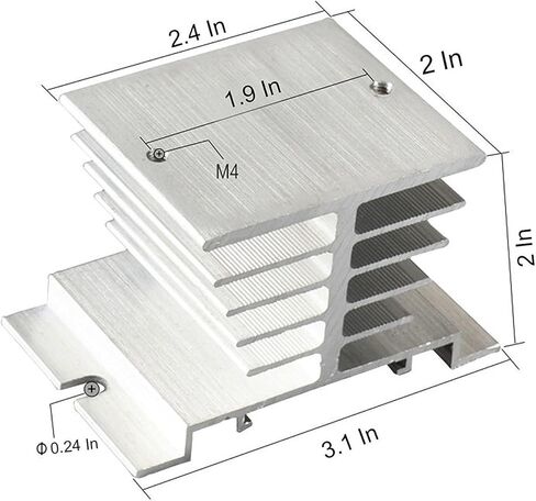 Easycargo الألومنيوم SSR المبرد 80x50x50mm المبرد بالوعة الحرارة لتبريد مرحل الحالة الصلبة SSR 10-40A (مسامير متضمنة) (80 مم × 50 مم × 50 مم) (لون فضي 1-حزمة) in Kuwait