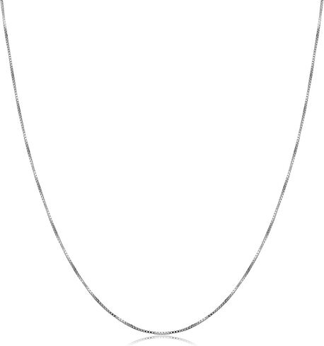 Kooljewelry 14k White Gold 0.55 mm Venetian Box Chain Necklace in Saudi Arabia