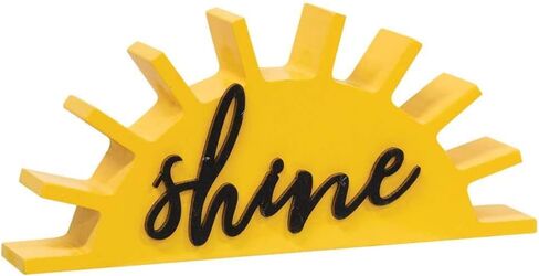 The Bridge Collection Sunshine Wood Block Sign Sun Sunny Decoration Bright Yellow Farmhouse Decor in Saudi Arabia