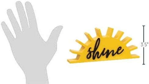 The Bridge Collection Sunshine Wood Block Sign Sun Sunny Decoration Bright Yellow Farmhouse Decor in Saudi Arabia