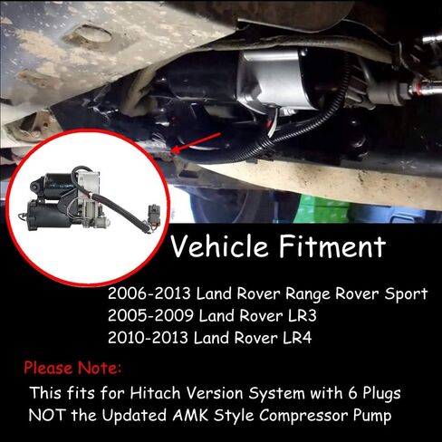 مضخة ضاغط تعليق هوائي من Surwit متوافقة مع لاند روفر رينج روفر LR3 LR4 لـ 6 مقابس جزء نظام هيتاشي # LR023964 in Kuwait