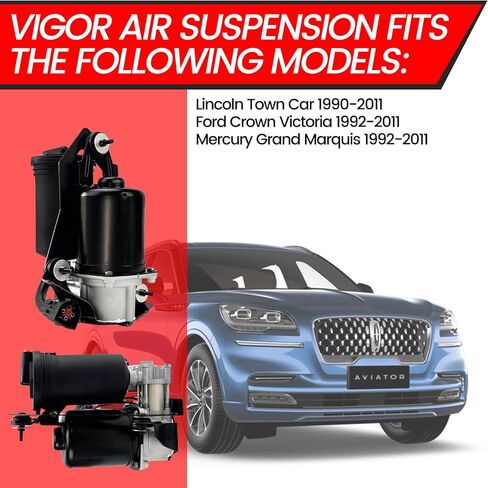 مضخة ضاغط تعليق هوائي Vigor P2234 متوافقة مع Ford Crown Victoria Mercury Grand Marquis Lincoln Town Car 1990-2011، رقم OEM F8VZ5319AA، F1VY5319A in Kuwait