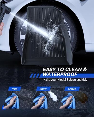 سجادات أرضية لسيارة Tesla Model 3 Highland 2024، 3 قطع من بطانات أرضية TPE مقاومة للانزلاق ومقاومة للماء لجميع الأحوال الجوية لطراز التحديث الجديد 3 من الملحقات الداخلية للسيارة in Kuwait
