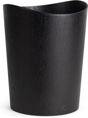 صندوق نفايات الورق من الخشب الحقيقي Börje | سلة ورقية خشبية للمكتب وغرفة الأطفال وغرفة النوم والمزيد | 9 لتر / 2.4 جالون | اوك بلاك in Kuwait