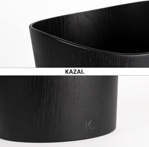 صندوق نفايات الورق من الخشب الحقيقي Börje | سلة ورقية خشبية للمكتب وغرفة الأطفال وغرفة النوم والمزيد | 9 لتر / 2.4 جالون | اوك بلاك in Kuwait