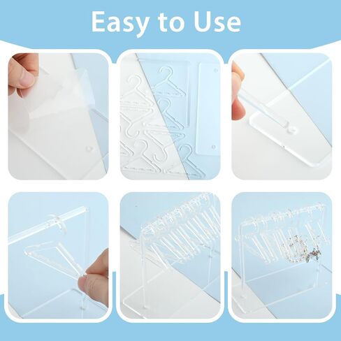 Lusofie Earring Holder Organizer Earring Hanger Rack with Mini Hangers Acrylic Earring Holder Earring Display for Stud Earrings & Hoop Earrings(Rose gold) in Saudi Arabia
