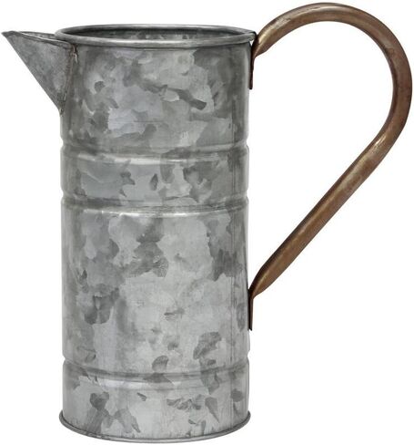 Stonebriar Decorative Antique Galvanized Metal Pitcher with Handle in Kuwait