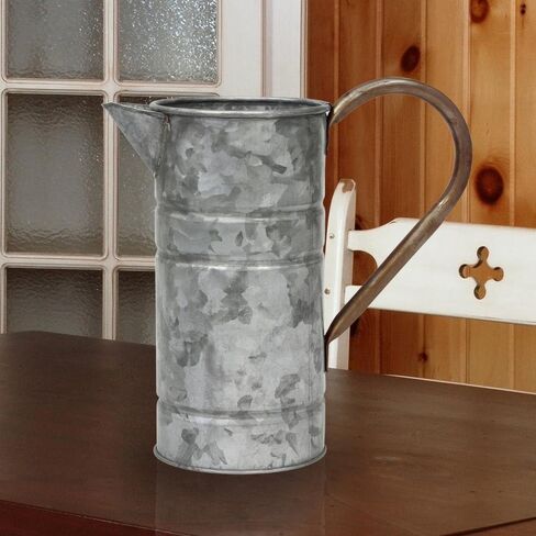 Stonebriar Decorative Antique Galvanized Metal Pitcher with Handle in Kuwait