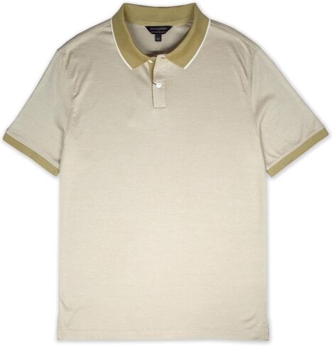 قميص بولو رجالي من Banana Republic بمقاس قياسي من القطن ذو ملمس فاخر ومحبوك مخطط بزرين، in Kuwait