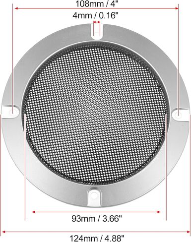 X AUTOHAUX 3" Speaker Grille Cover Mesh Trim Round Subwoofer Grille Horn Protective Guard Silver Tone Car Auto Stereo Accessories in Saudi Arabia