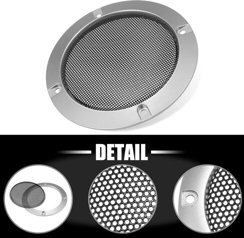X AUTOHAUX 3" Speaker Grille Cover Mesh Trim Round Subwoofer Grille Horn Protective Guard Silver Tone Car Auto Stereo Accessories in Saudi Arabia