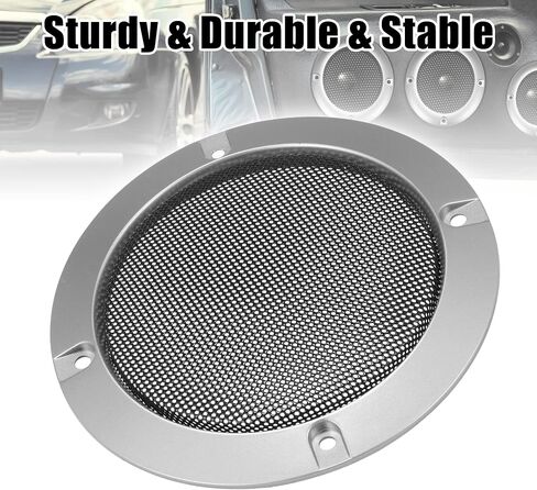 X AUTOHAUX 3" Speaker Grille Cover Mesh Trim Round Subwoofer Grille Horn Protective Guard Silver Tone Car Auto Stereo Accessories in Saudi Arabia