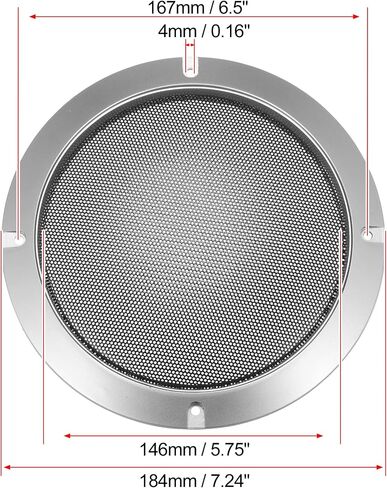X AUTOHAUX 3" Speaker Grille Cover Mesh Trim Round Subwoofer Grille Horn Protective Guard Silver Tone Car Auto Stereo Accessories in Saudi Arabia