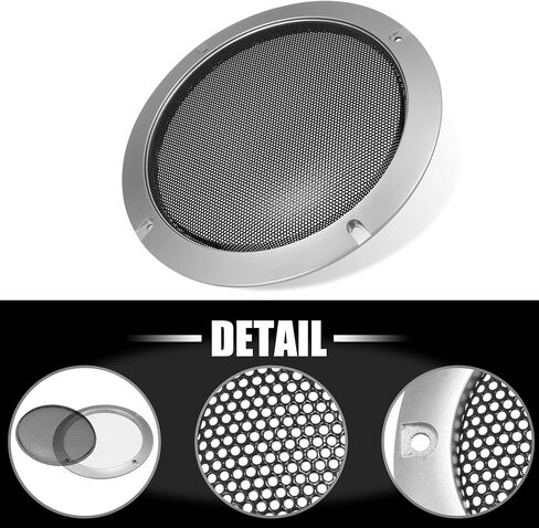 X AUTOHAUX 3" Speaker Grille Cover Mesh Trim Round Subwoofer Grille Horn Protective Guard Silver Tone Car Auto Stereo Accessories in Saudi Arabia