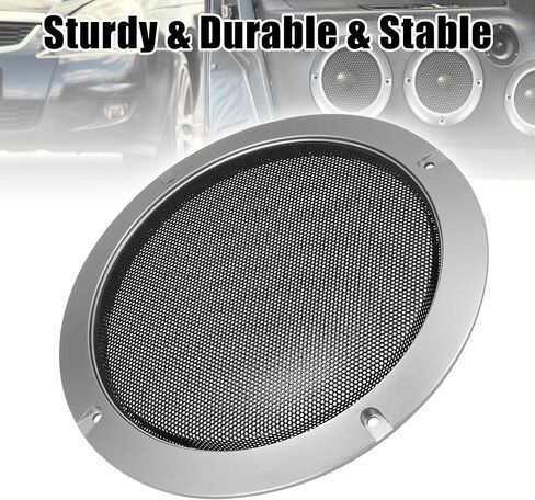 X AUTOHAUX 3" Speaker Grille Cover Mesh Trim Round Subwoofer Grille Horn Protective Guard Silver Tone Car Auto Stereo Accessories in Saudi Arabia